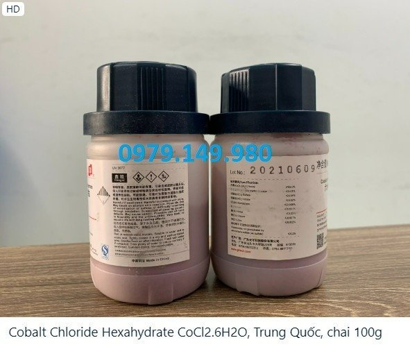Cobalt(II) chloride hexahydrate Trung Quốc , CoCl2.6H2O chai 100g, Ms Linh 0979.149.9800