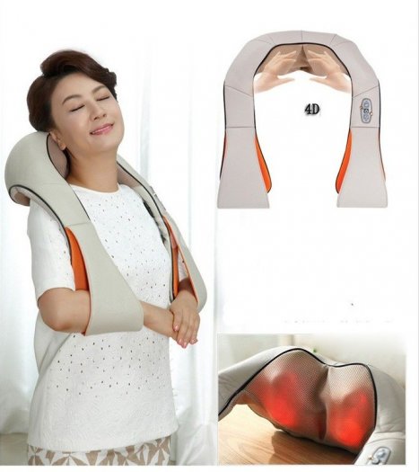 Máy massage vai cổ gáy Hàn Quốc thế hệ mới có 16 bi hồng ngoại0
