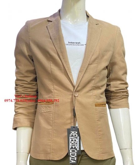 Áo khoác nam khaki giả vest dáng dài - Hanyza Store