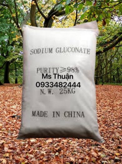Sodium gluconate 98% min, trung quốc, phụ gia bê tông ,c6h11o7na3