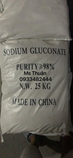 Sodium gluconate 98% min, trung quốc, phụ gia bê tông ,c6h11o7na1