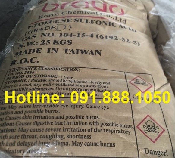 Bán PTSA - Para Toluen Sulfonic Acid (Đài Loan), 25kg/bao1