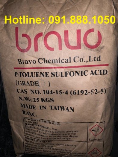 Bán PTSA - Para Toluen Sulfonic Acid (Đài Loan), 25kg/bao0