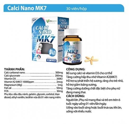 Canxi Nano MK7 ( Dạng viên )0