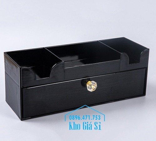 Bán hộp đựng đũa muỗng bằng melamine màu đen phong cách Nhật Bản có khay đựng gia vị size lớn4