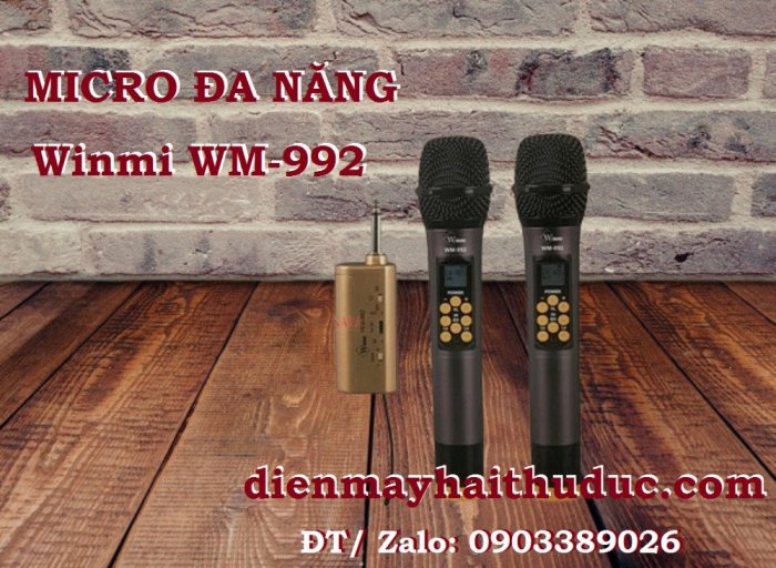 Micro không dây bộ 2 tay Winmi WM-992 chuyên dành cho Karaoke loa kéo4