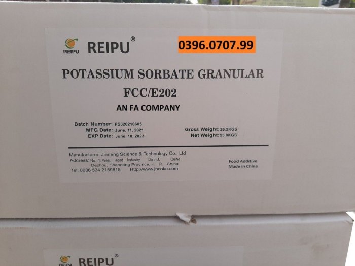 Chất bảo quản thực phẩm Potassium Sorbate (E202) - Trung Quốc1