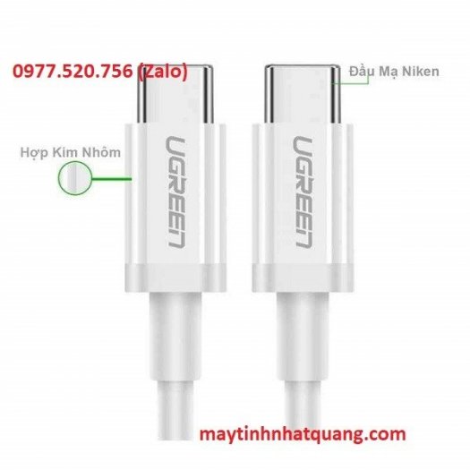 Cáp USB Type C to USB Type C kết nối sạc, truyền dữ liệu dài 1M Ugreen 605182