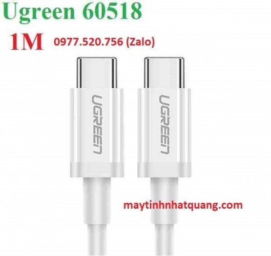 Cáp USB Type C to USB Type C kết nối sạc, truyền dữ liệu dài 1M Ugreen 605181