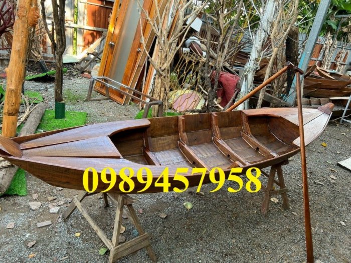 Mẫu thuyền gỗ trang trí hoa, bán thuyền gỗ trưng bày8