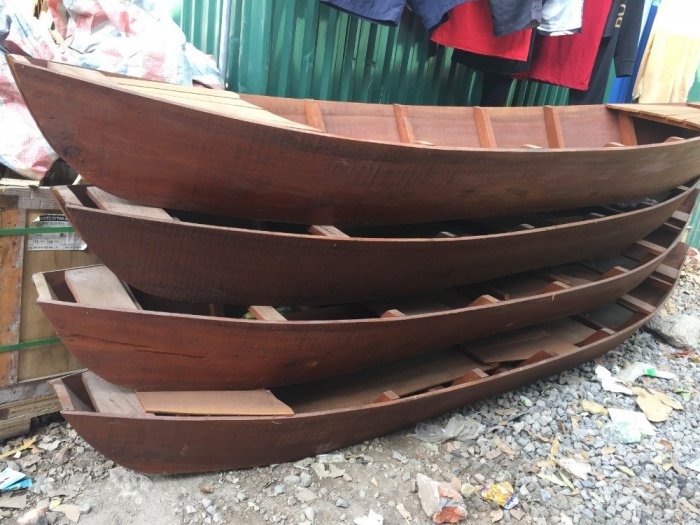 Mẫu thuyền gỗ trưng hoa tết 2023, xuồng trưng bày 3m4