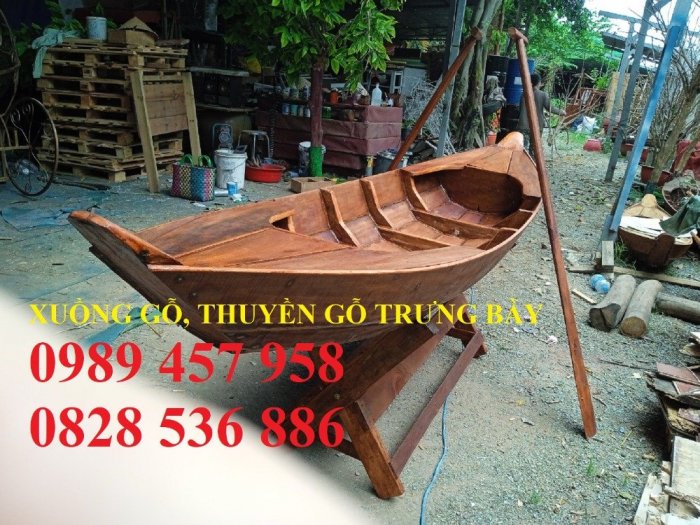 Thuyền gỗ 4m trang trí, Thuyền gỗ 6m, Thuyền gỗ trưng hải sản3