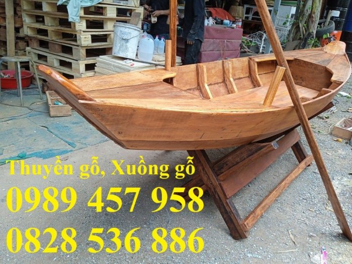 Thuyền gỗ 4m trang trí, Thuyền gỗ 6m, Thuyền gỗ trưng hải sản2
