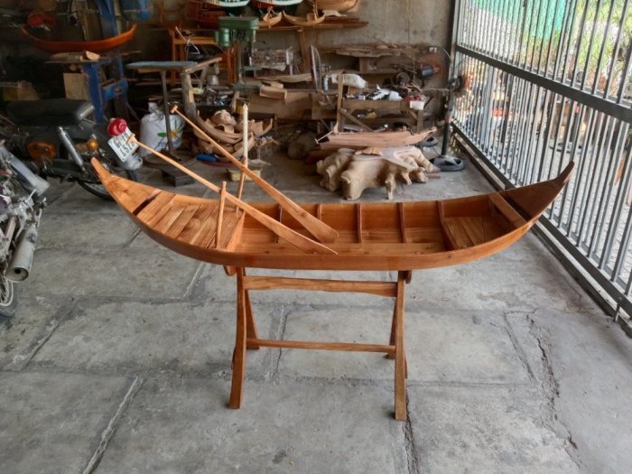 Ghe thuyền gỗ trưng bày hải sản 1,5m, Xuồng trưng hải sản 2m, 3m2