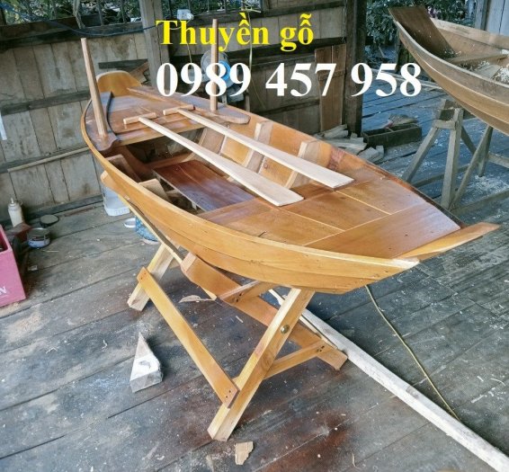 Thuyền gỗ trưng bày 2m, Xuồng gỗ 3m tại Sài Gòn giá tốt3