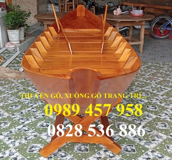 Thuyền gỗ trưng bày 2m, Xuồng gỗ 3m tại Sài Gòn giá tốt1