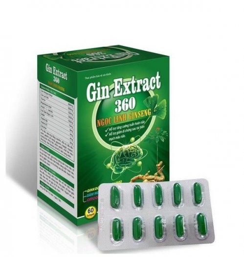 Gin Extract 360 Ngọc Linh Ginseng - Hỗ trợ tăng cường tuần hoàn máu não0