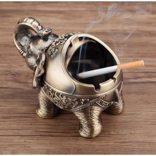 Gạt tàn thuốc hình voi Thái bằng kim loại0