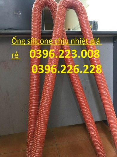 Cung cấp ống chịu nhiệt , ống silicone có lõi thép màu cam  chịu nhiệt dài 4m phi 200 giá tốt, giao hàng toàn quốc.3