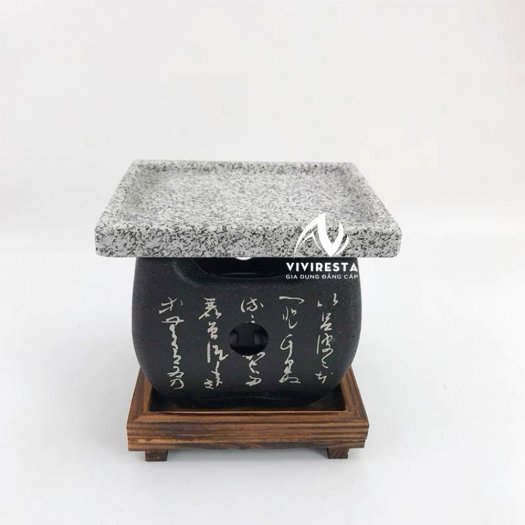 Bếp nướng than kiểu Nhật kèm vỉ nướng bằng đá nguyên khối (size vuông nhỏ) giá rẻ1