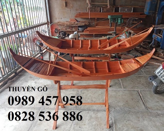 Thuyền gỗ trưng hải sản 1m5, 2m, Xuồng gỗ trưng bày 2m, xuồng gỗ 2m56