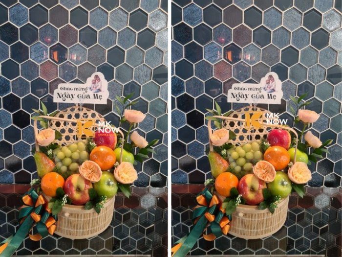 Giỏ hoa và trái cây nhập khẩu món quà thơm thảo tặng mẹ - FSNK4470