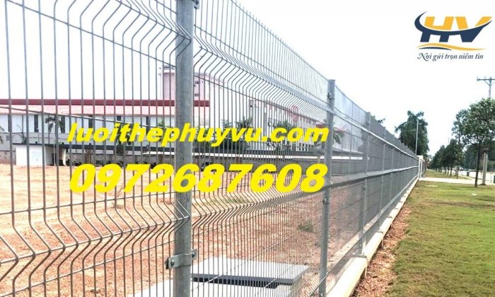Hàng rào lưới thép mạ kẽm nhúng nóng D5, A60X200 chấn 3 sóng6