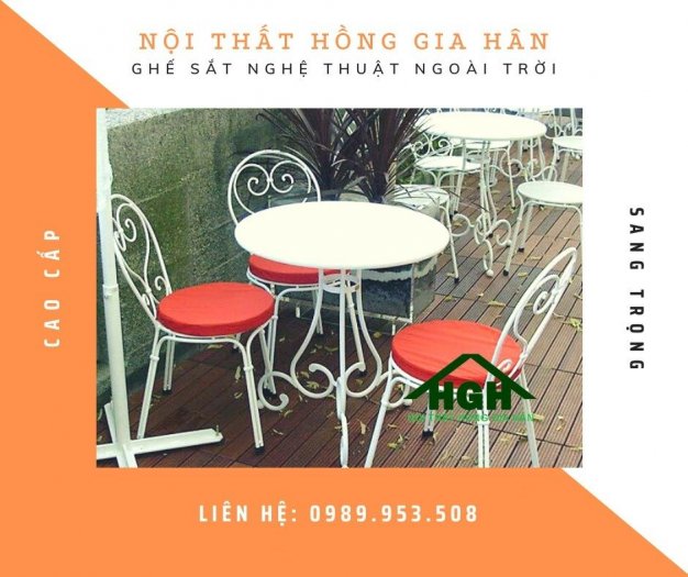 Bàn ghế sắt nghệ thuật hiện đại Tp.HCM Hồng Gia Hân S5164