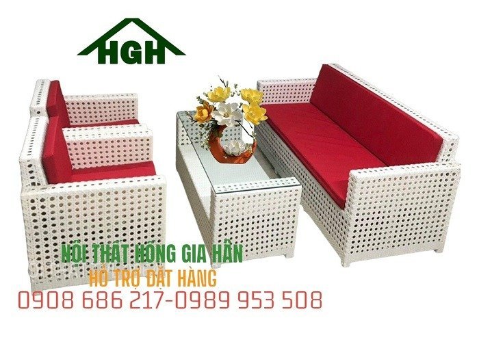 Bộ Sofa mây nhựa phòng khách giá tốt Tp.HCM Hồng Gia Hân M5147