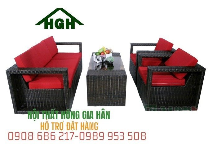 Bộ Sofa mây nhựa hiện đại giá tốt Tp.HCM Hồng Gia Hân M5161