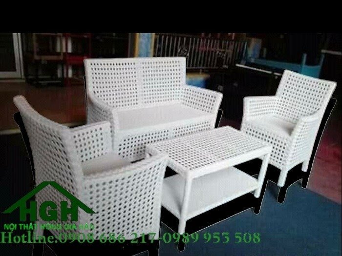 Bộ Sofa mây nhựa phòng khách trang nhã giá rẻ Tp.HCM Hồng Gia Hân M5174