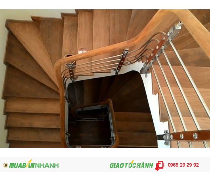 Mặt bậc cầu thang bằng gỗ tự nhiên dầy 3cm soi ống tơ1