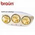 Đèn sưởi nhà tắm Kohn Braun 3 bóng ánh sáng vàng