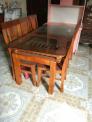 Bộ Bàn Ghế Ăn 2 Tầng gỗ trẹo