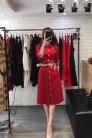 Đầm xoè sơ mi viền phối