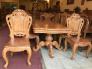 Đồ gỗ nội thất Sơn Đông  Bộ bàn ăn kiểu cổ điển 8 ghế gỗ gõ đỏ cao cấp -BBA222, miễn phí ship