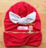 Set Turban Cho Bé Gái Màu Đỏ Kiểu Thỏ Và Nơ