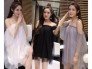 Đầm trễ vai lưới mịn freesize dưới 55kg