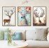 Bộ 3 Tranh Trang Trí Treo Tường Hươu Nai, Kích Thước 30x40cm - MSN1831078