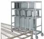 Xe phơi khay inox - xe inox phơi khay cơm
