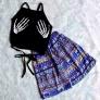 Set yếm bàn tay croptop + quần thổ cẩm ống rộng