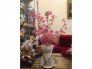 Hoa đào pha lê lọ composit thiên thần, bày phòng khách ngày Tết, cao 60m