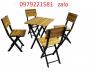Bàn ghế gỗ chân sắt cần bán gấp