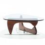 Bàn sofa, bàn trà kính cường lực chân gỗ cao cấp Noguchi