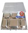 Khay cơm inox 5 ngăn SUS304 nhập khẩu Hàn Quốc nắp nhựa