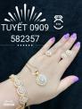 Bộ Vòng Mạ Vàng 18k Hột Trắng