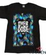 Áo thun in 3D Thái Lan đen chữ OverDose trên hình tam giác có mũi tên T0209-01