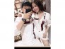 Áo sơ mi cặp dài tay thời trang họa tiết sọc chữ Gucci