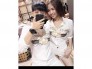 Áo sơ mi cặp dài tay thời trang logo chữ Gucci giữa nổi