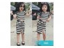 Đầm body sọc